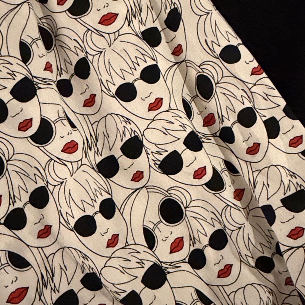 Black Textured Sweater With Patterned Sleeves - image 3